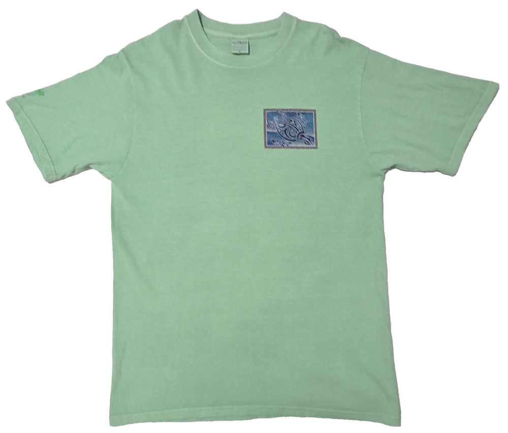 Crazy Shirts Hawaii Key Lime Dyed Sea Turtle Honu T-Shirt Size M Mint Green Y2K
